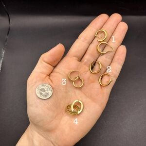 Vintage 14K Gold Toenail Hoop Earrings